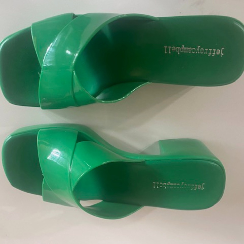 JEFFREY CAMPBELL KELLY GREEN SLIDES